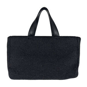 Prada handbag wool leather gray black